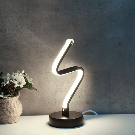 LED Spiral Table Lamp Curved Desk Bedside Lamp Cool White Warm White Touch Desk Lamp For Living Room Reading Home Decor
