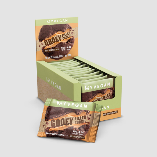 Vegan Gooey Filled Cookie (12 Pack) - Double Chocolate & Peanut Butter