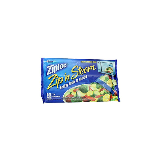 Ziploc ZipN Steam Cooking Bags, Medium, 10-Count (Pack of 4)