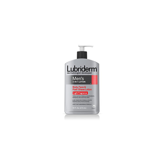 Lubriderm Mens 3-In-1 Body Lotion With Light Fragrance, 16 Fl. Oz.
