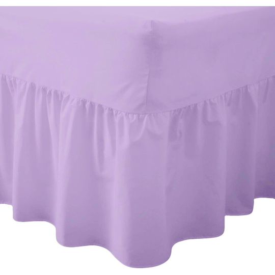 (4FT Small Double, Lilac) Luxury Percale Fitted Valance Sheet Non Iron Sheet