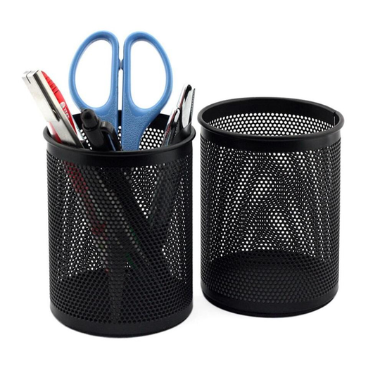 Round Mesh Pencil Pen Stationery Holder Container Organizer Office Sup