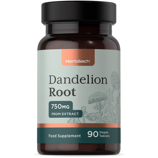 Dandelion Root Extract 750mg | High Strength 4:1 Extract | Liver & Digestion Support | 90 Vegan Tablets | by Horbaach