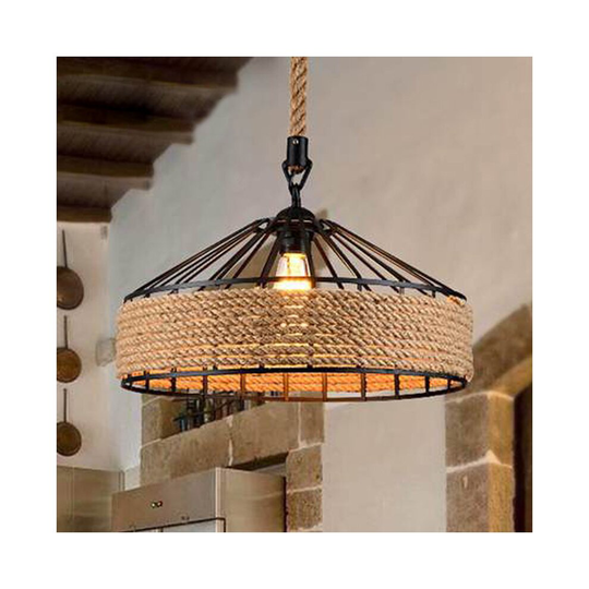 (hemp rope, 40cm) Yurt Chandelier