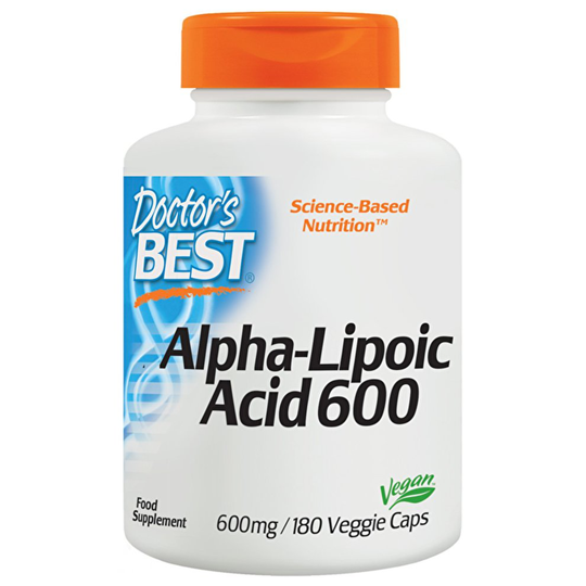 Doctor's Best Alpha-Lipoic Acid, Non-GMO, No Gluten, Vegan, No Soy, Helps Maintain Blood Sugar Levels, 600 milligram 180 Veggie Caps