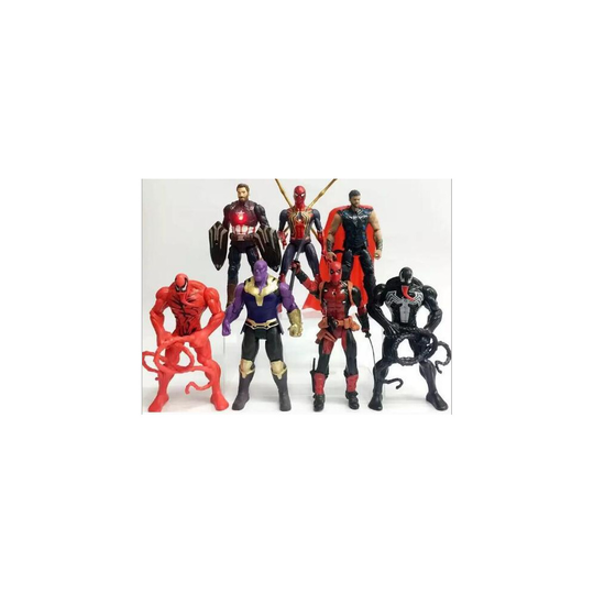 7PCS Avengers 3 Iron Spider-Man Venom Thanos Deadpool Thor Toy Figure