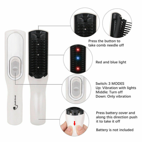 Hair Laser Comb Loss Brush Grow Treatment Growth Therapy Massage Kit Regrowth Infrared to Prevent Hair Loss Growth and Smooth Hair Comb Growth Care