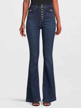 Versace Jeans Couture Button Detail Highwaisted Flare Jean
