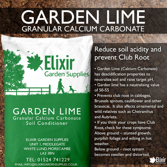 (Bag, 10kg) Elixir Gardens Granular Garden Lime Agricultural Limestone pH Soil Improver Calcium Magnesium |1kg - 25kg | supplied in a Bag or Re-Sealab