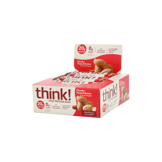 ThinkThin, High Protein Bars, Chunky Peanut Butter, 10 Bars, (60g)