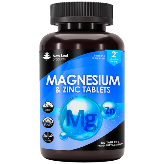 Magnesium Supplement 516mg with Zinc - 120 Vegan High Strength Tablets