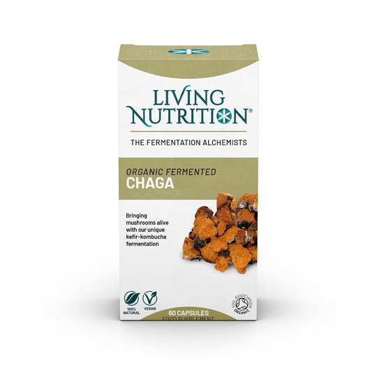 Living Nutrition Organic Fermented Chaga, 60 Capsules