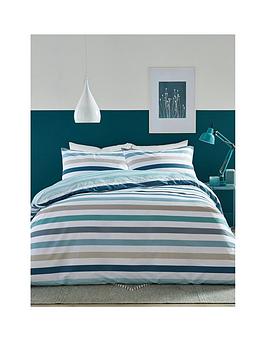 Fusion Carlston Stripe Duvet Cover Set In Blue