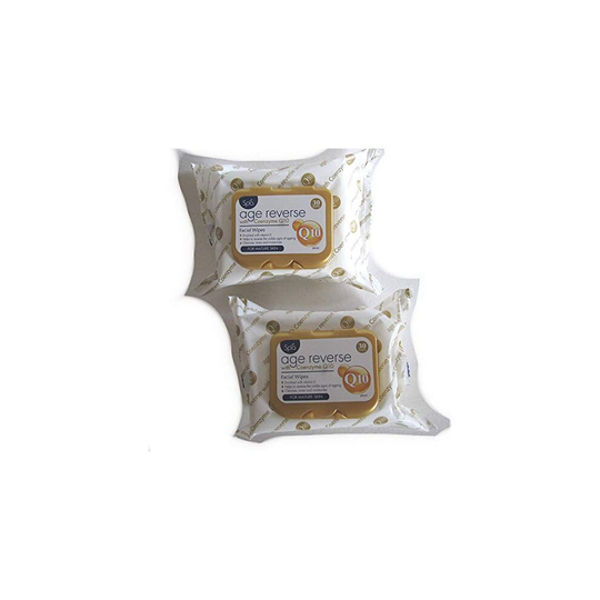 ANTI AGEING FACIAL CLEANSING WIPES FACE AGE REVERSE ANTI-AGING WITH CO-ENZYME Q10 3 X PACKS OF 30