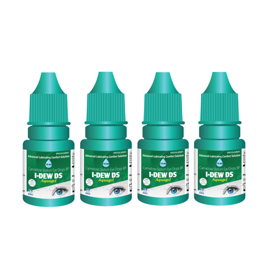 (Quad Pack) I-Dew DS Night-Time Eye Drops- Used to Soothe, Hydrate & Nourish Dry & Tired Eyes, Double-Strength Ocular Lubricant Provides Nutrition & N