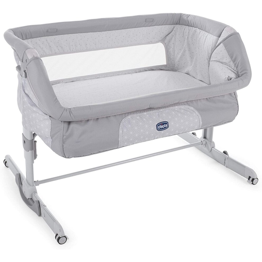 Chicco Next2Me Dream Side Sleeping Bedside Crib - Luna - Foldable Side with Mesh Window, Transport Wheels and Includes Travel Bag