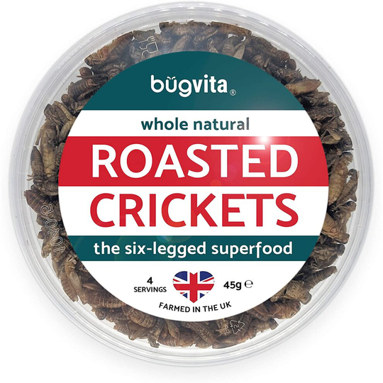 Crunchy Whole Roasted Crickets 45g | Farmed in The UK | Six-Legged Superfood | Edible Insects, Cooking and Snacks