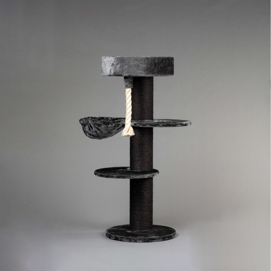 RHRQuality Cat Tree Maine Coon Sleeper PLUS Blackline Dark Grey