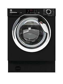 Hoover Hbws 48D3Acbe-80 8Kg Load, 1400 Spin Integrated Washing Machine - Black With Chrome Door - Washing Machine Only