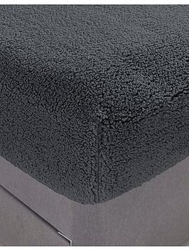 Silentnight Teddy Fleece Fitted Sheet - Charcoal