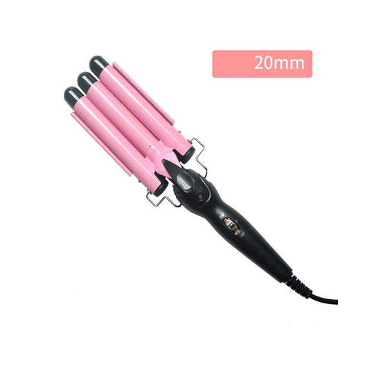 (Pink, 20mm) Hair Salon Ceramic 3 Barrel Hair Wave Waver Curling Iron Hair Curler Wand