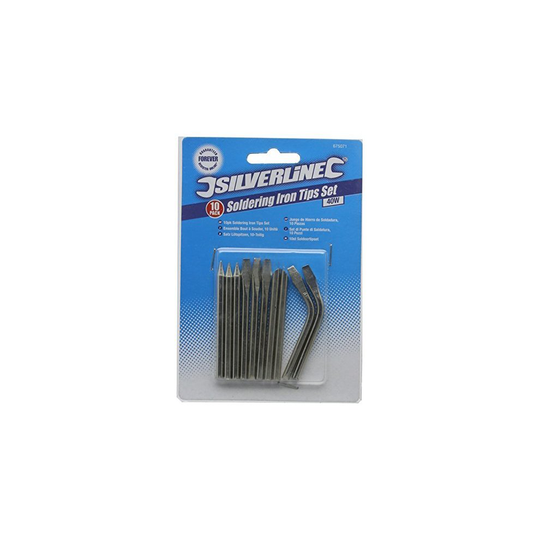 Silverline 675071 Soldering Iron Tips Set, 10-piece 40 W - Set 40 10pce - set soldering iron 40w tips silverline 10pce 675071