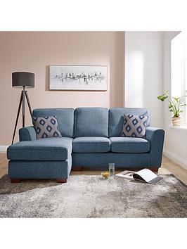 Very Home Hopton Left Hand Chaise Sofa - Navy