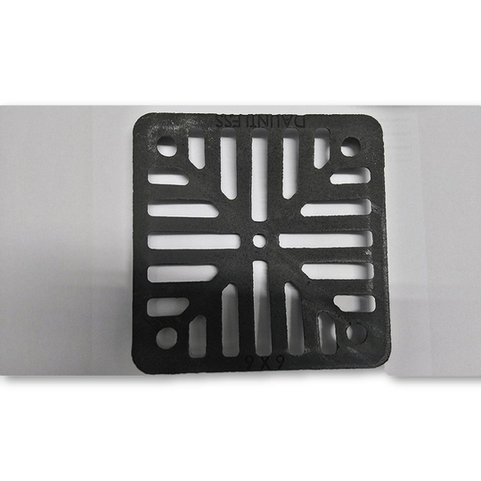 6" x 6" 152mm x 152mm 9mm thick Square Cast Iron Gully Grid / Grate Heavy Duty Drain Cover Black Satin Finish