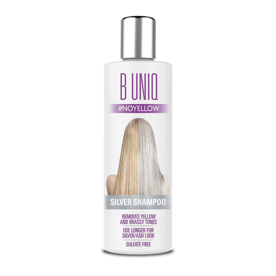 Silver Shampoo by B Uniq: Purple Toning Shampoo for Silver and Violet Tones - No Yellow: Blue Hair Toner to Revitalise Blonde, Bleached &...