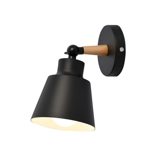 Modern Industrial Wall Sconce Metal Light Fixtures E27 Edison Vintage Retro Wall Lamp for Cafe Bar Hallway Loft Dining Living Room Bedroom (Black)