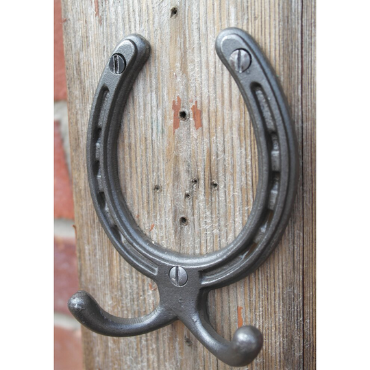 Cast Iron antique style Horse Shoe double hook jacket