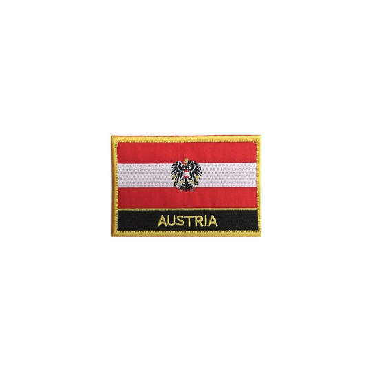Austria State Flag Embroidered Patch - Sew or Iron on