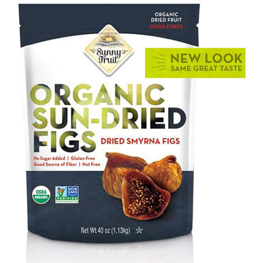 Sunny Fruit Organic Sun Dried Smyrna Figs Natural Juicy Gluten Free Pack 1.13kg