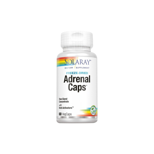 Solaray Freeze Dried Adrenal Caps | Supports Healthy Stress Management & Energy | 30 Servings, 60 VegCaps