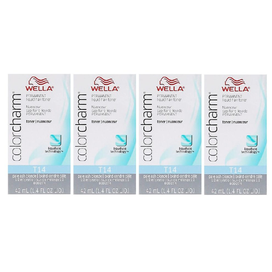 (T14 (x4)) Wella Colour Charm Permanent Liquid Hair Toner - 42ml