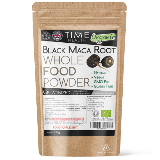 (250g Powder) Black Maca Root - Soil Association Certified Organic