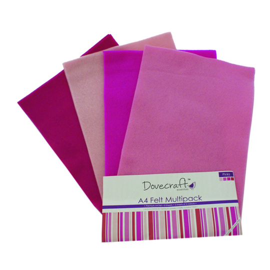 (Pinks) A4 Felt Mutlipack