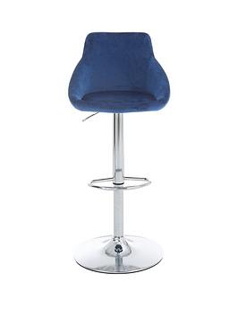 Very Home Dahlia Fabric Gas Lift Bar Stool - Blue