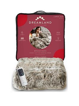 Dreamland Relaxwell Deluxe Faux Fur Alaskan Husky Faux Fur Heated Throw - Natural