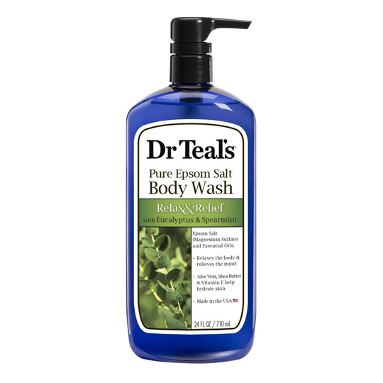 Dr Teal's Pure Epsom Salt Body Wash Relax & Relief with Eucalyptus & Spearmint 710 ml