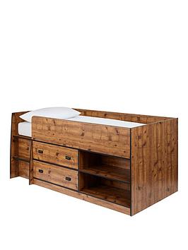 Very Home Jackson Mid Sleeper Bed With Mattress Options (Buy And Save!) - Rustic Pine - Bed Frame Only