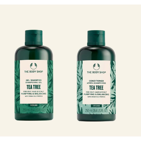 The Body Shop Tea Tree Shampoo Conditioner Set 250ml each Purifyng Balancing Vegan
