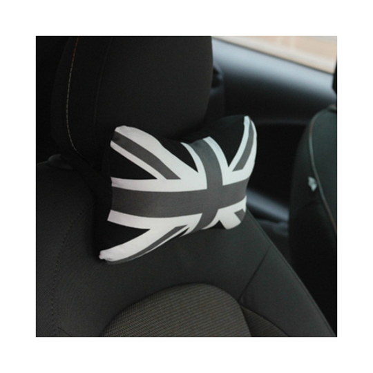 (Gray) UK Flag Car Seat Neck Rest Pillow Foam Headrest Cushion Travel Sleeping Cushion