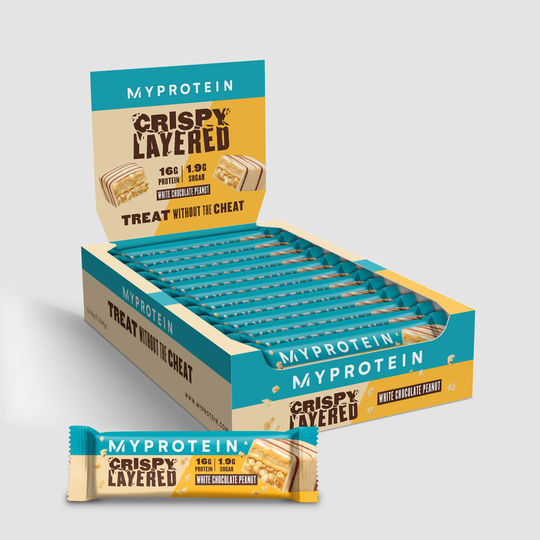 Crispy Layered Protein Bar - 12 x 58g - White Chocolate Peanut