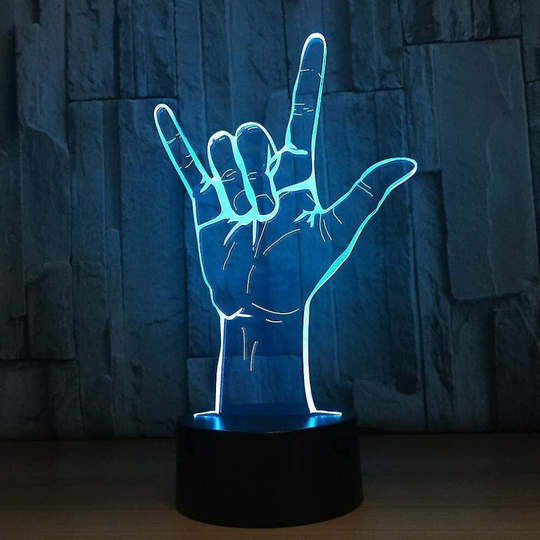 Shxx Night Light 3D Led I Love You Sign Language Night Light Usb 7 Colors Mood Gesture Table Lamp Kids Bedside Decor Sleep Lighting Gifts3D7l-82