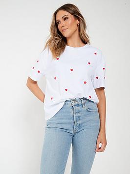 Everyday Heart Embroidery T-Shirt - White