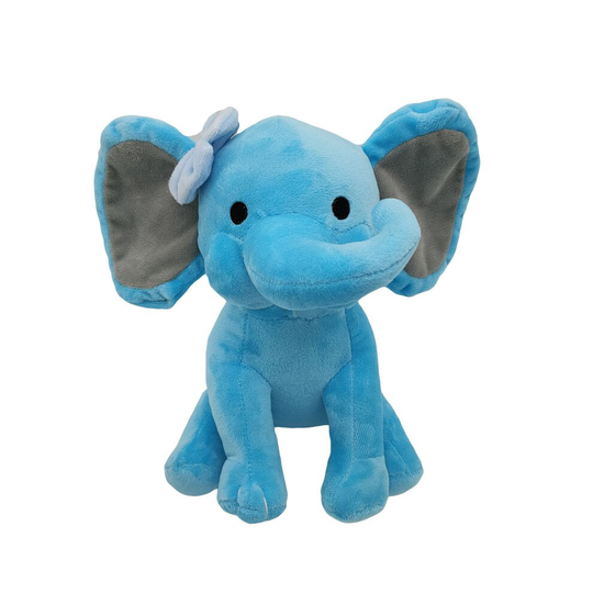 (Blue, 25cm/9.84in) Elephant Plush Toy Soft Long Nose Doll Baby Sleeping Pillow Kids Cushion Gift
