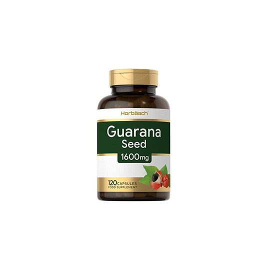 Caffeine Tablets | 4x More Caffeine than Coffee | Guarana Extract Supplement | 120 Capsules | Natural Source of Energy | by Horbaach