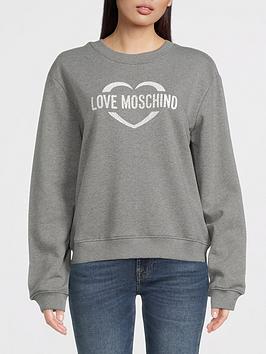 Love Moschino Heart Logo Sweatshirt - Grey