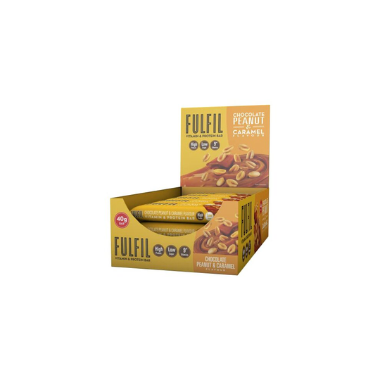 FULFIL Vitamin and Protein Snack-Size Bar (15 x 40g Bars) ? Chocolate Peanut & Caramel Flavour ? Low Sugar, 15g High Protein, 9 Vitamins